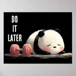Póster Tired Panda Gym – Cute Funny Workout Art