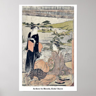 Póster Tiro con arco de Hosoda, Eishi Ukiyoe