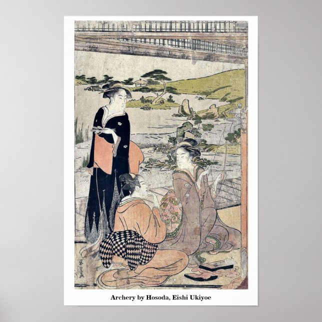 Póster Tiro con arco de Hosoda, Eishi Ukiyoe (Frente)