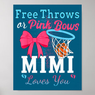Póster Tiro de baloncesto lazos rosas mimi te ama Obra de