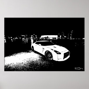 Póster Tiro GTR de la ciudad de Nissan Skyline