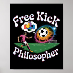 Póster Tiro Libre Filósofo Fútbol Humor Matemático
