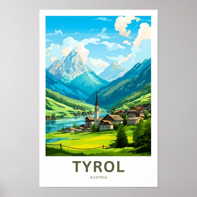 Póster Tirol Austria Viajes impresos (Frente)
