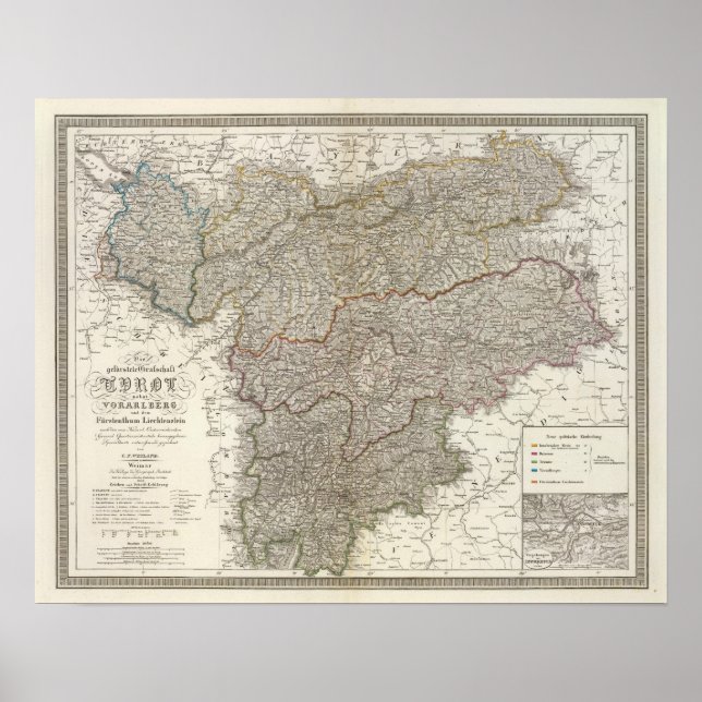 Póster Tirol, Voralberg, Liechtenstein (Frente)