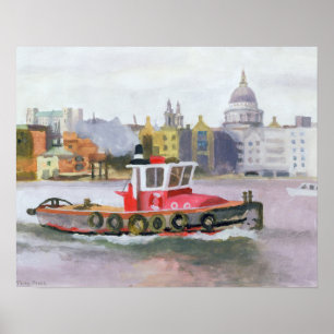 Póster Tirón rojo que pasa St. Pauls 1996