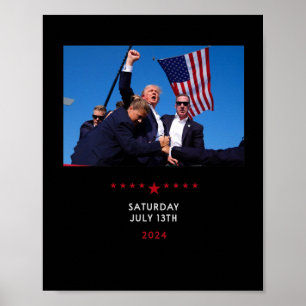 Póster Tiroteo De Trump En 2024 En La Manifestación De Tr