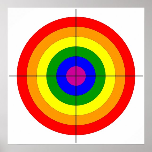 Póster tiroteo rango bulls símbolo objetivo gay (Frente)
