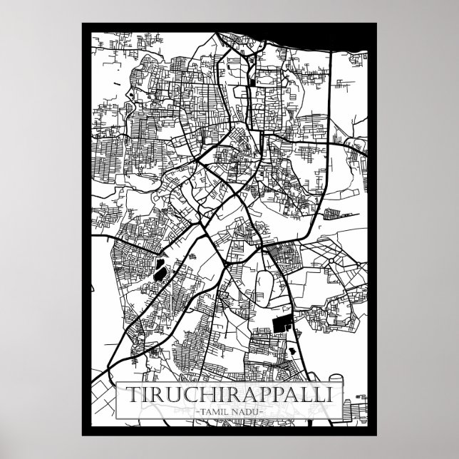 Póster Tiruchirappalli Tamil Nadu City Map (Frente)