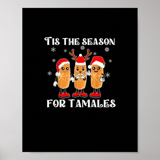 Póster Tis Season For Tamales Mexican Christmas Modern (Frente)