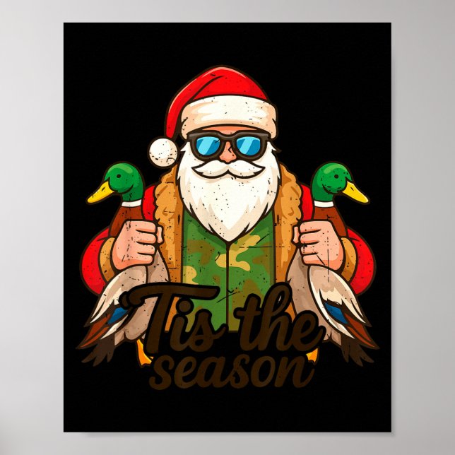 Póster Tis The Season Duck Hunting Christmas Pajama Toddl (Frente)