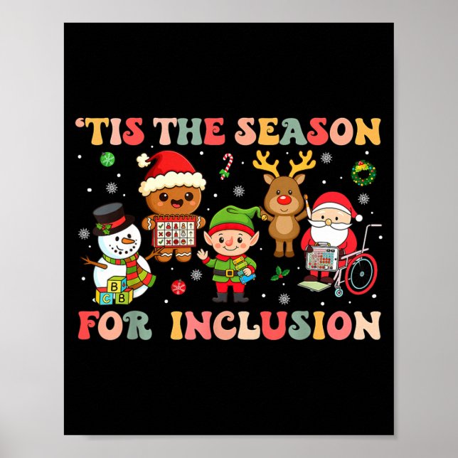 Póster Tis The Season For Inclusion Christmas Sped Teache (Frente)