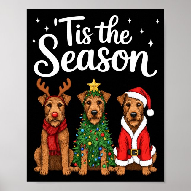 Póster Tis The Season Irierrier Christmas Santa Dog Lover (Frente)