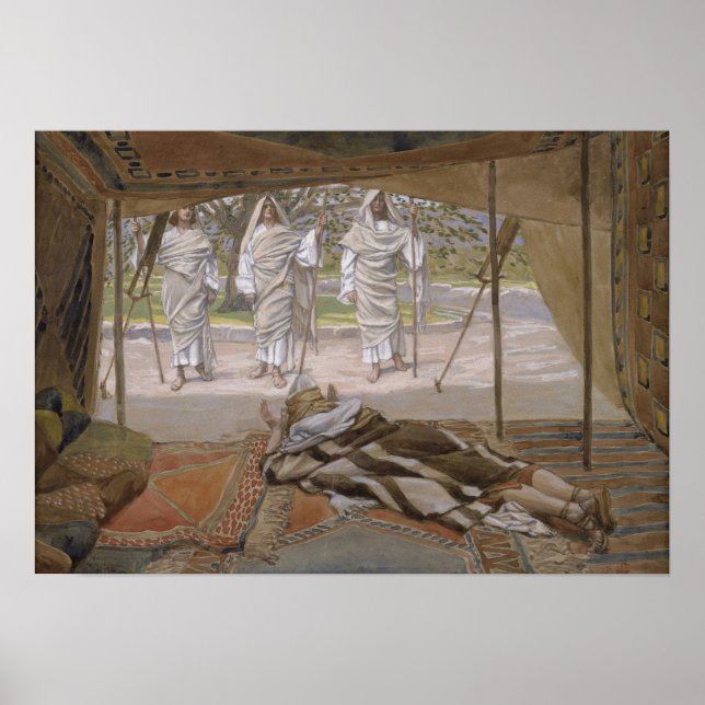 Póster Tissot - Abraham And The Three Angels 1896 (Frente)