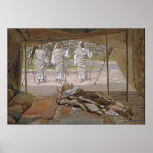 Póster Tissot - Abraham y los tres ángeles 1896