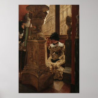 Póster Tissot - In The Louvre 1883