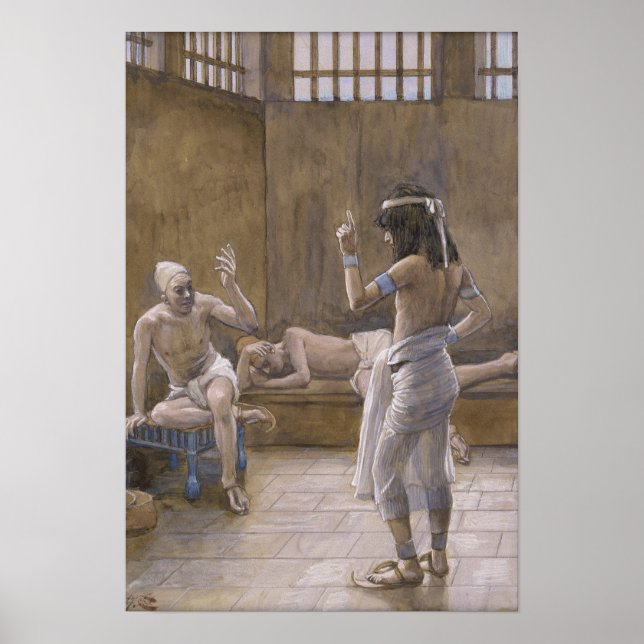 Póster Tissot - José interpreta los sueños mientras está  (Frente)