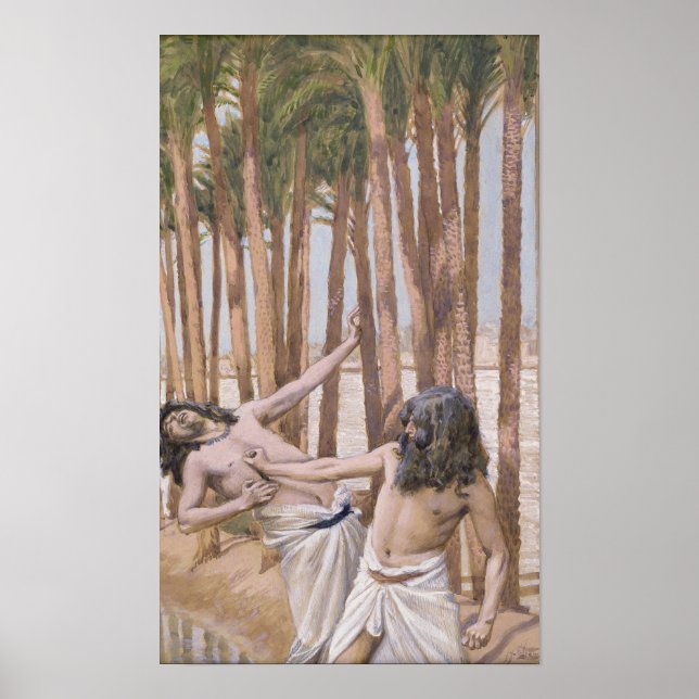 Póster Tissot - Moisés Mata a un Egipcio 1896 (Frente)