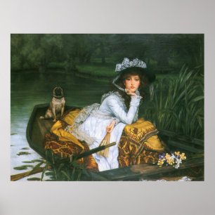 Póster Tissot: Señora joven en un barco