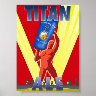 Póster Titan Ale Art Deco Beer Poster