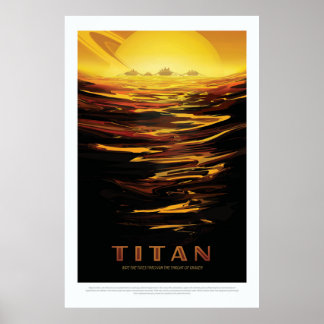 Póster Titán mayor luna del planeta Saturno