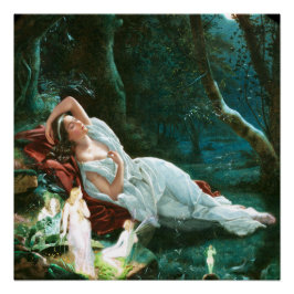 Póster Titania durmiendo en la luna Simmons Fae Art