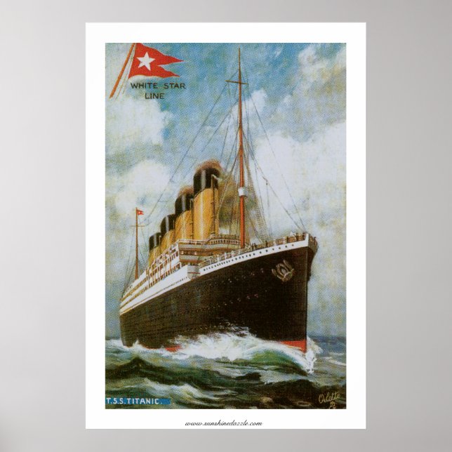 Póster Titanic en el mar (Frente)