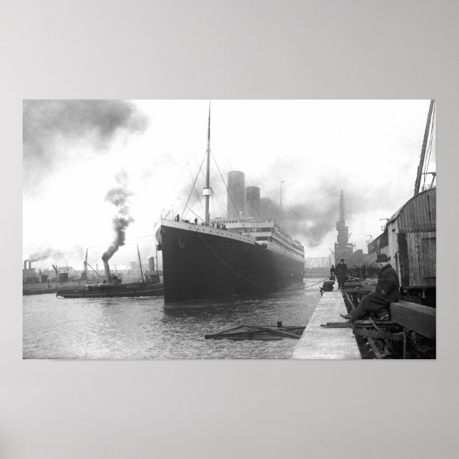 Póster Titanic en los muelles de Southampton (Frente)