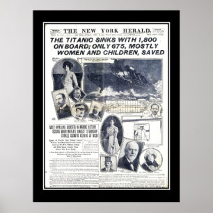Póster Titanic Series News of Sinking of Titanic