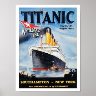 Póster Titanic White Star Line - El transatlántico más gr