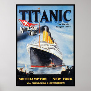 Póster Titanic White Star Line - El transatlántico más gr