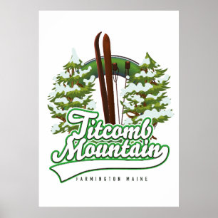 Póster Titcomb Mountain Farmington Maine Esquí 