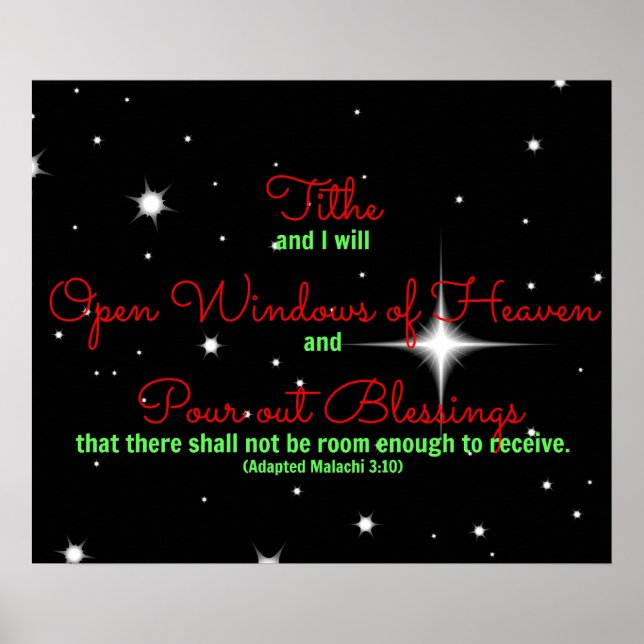 Póster Tithe y yo abriremos la Biblia de Malachi (Frente)