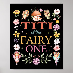 Póster Titi de la Hada Cumpleaños 1er Año Niña Familia Ma