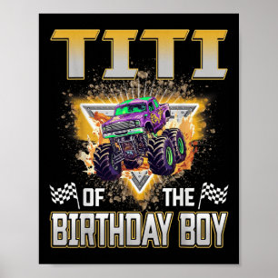 Póster Titi Del Nacimiento Niño Monstruo Camión Cumpleaño