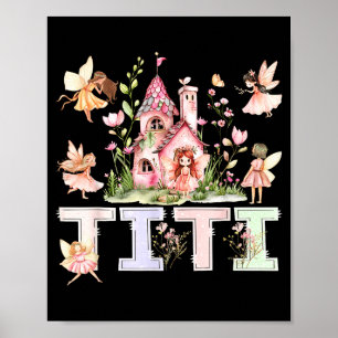 Póster Titi hada mágica floral cumpleaños niña cuento de