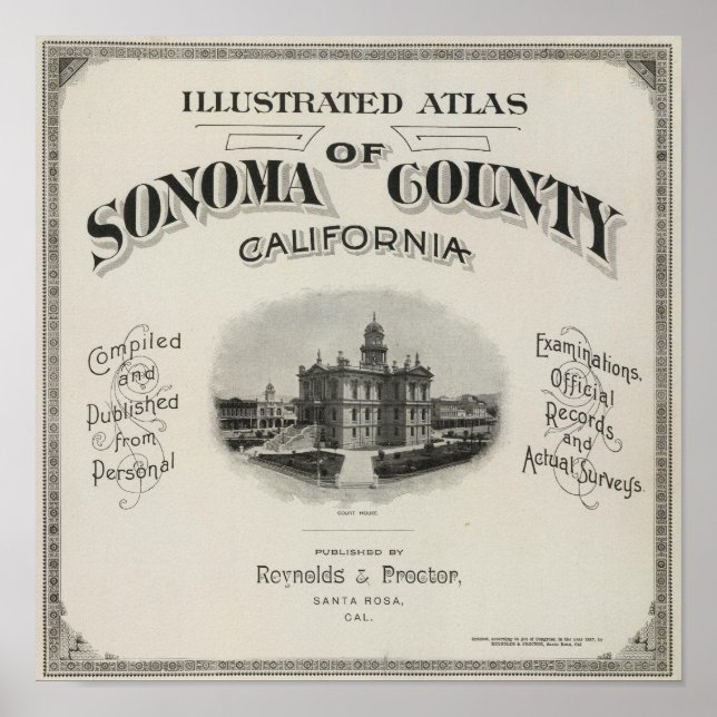 Póster Title Page Atlas Sonoma County, California (Frente)