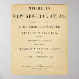 Póster Title Page Mitchell's new general atlas