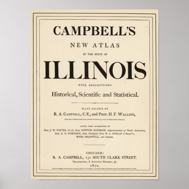 Póster Title Page New atlas Illinois (Frente)