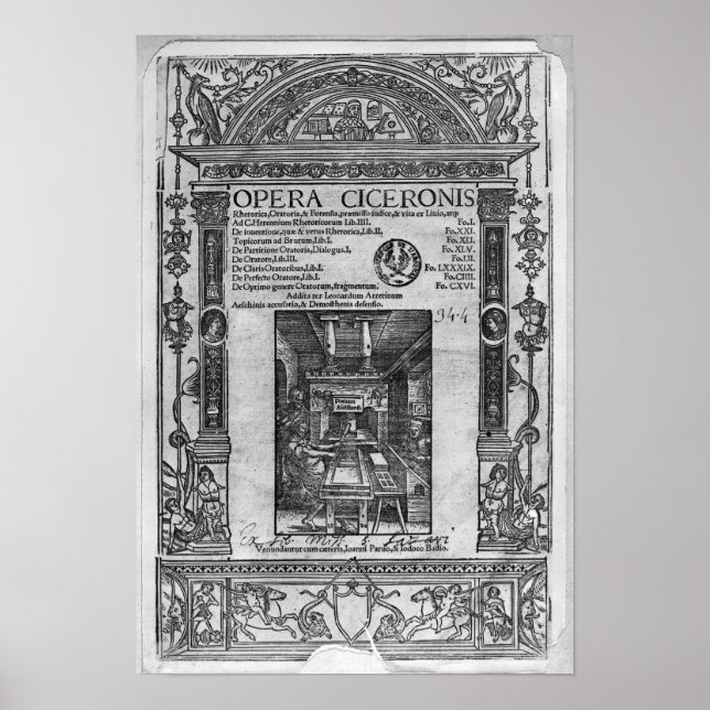 Póster Title page of 'Opera Ciceronis', published 1520 (Frente)