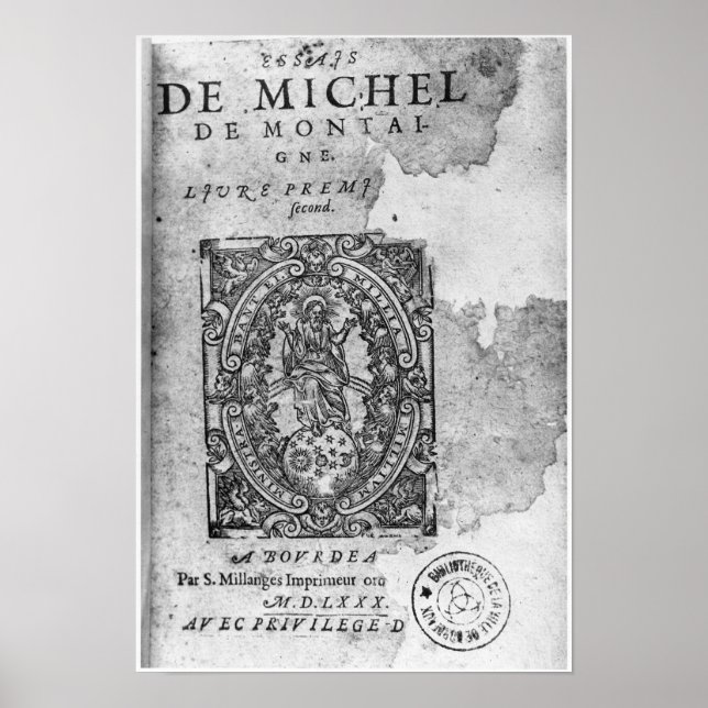 Póster Titlepage of the first edition of 'Essais' (Frente)