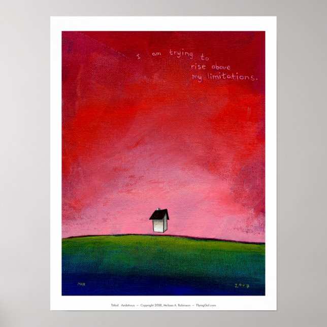 Póster Titulado: Ambicioso ~ Hermosa casa flotante (Frente)