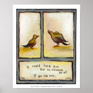 Póster Titulado: Sin razón - las aves aman las relaciones