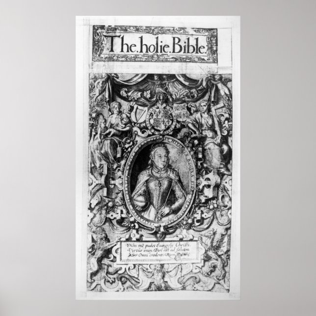 Póster Titular de la Biblia del Obispo, pub en 1568 (Frente)