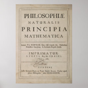 PÓSTER TÍTULO PÁGINA DE PRINCIPIA MATHEMATICA 1687