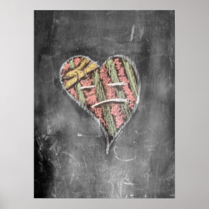 Póster Tiza original en el armario de cocina