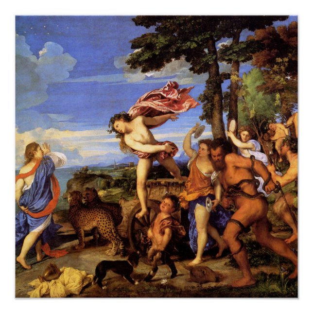 Póster Tiziano Bacchus y Ariadne (Anverso)