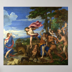Póster Tiziano Bacchus y Ariadne