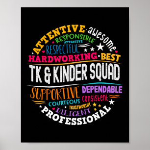 Póster Tk Y Kinder Squad Transitorio De Niños Teac