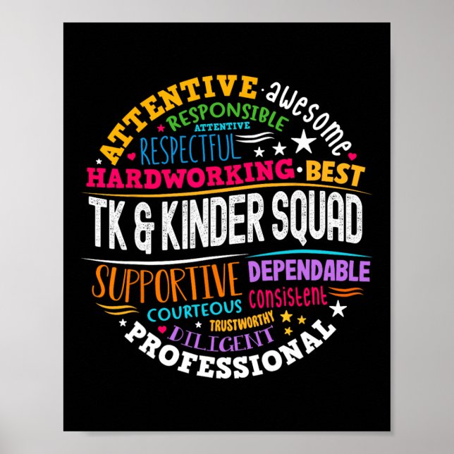 Póster Tk Y Kinder Squad Transitorio De Niños Teac (Frente)
