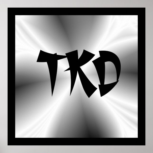 Póster TKD de Taekwondo Plateado (Frente)